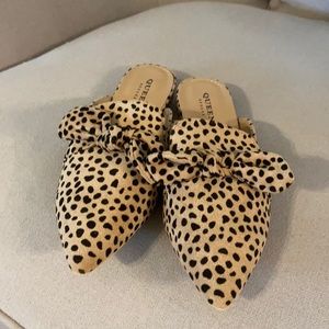 Leopard Queen George slide on shoes.